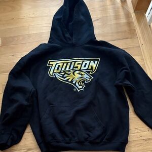 Black Towson University Men's Hoodie